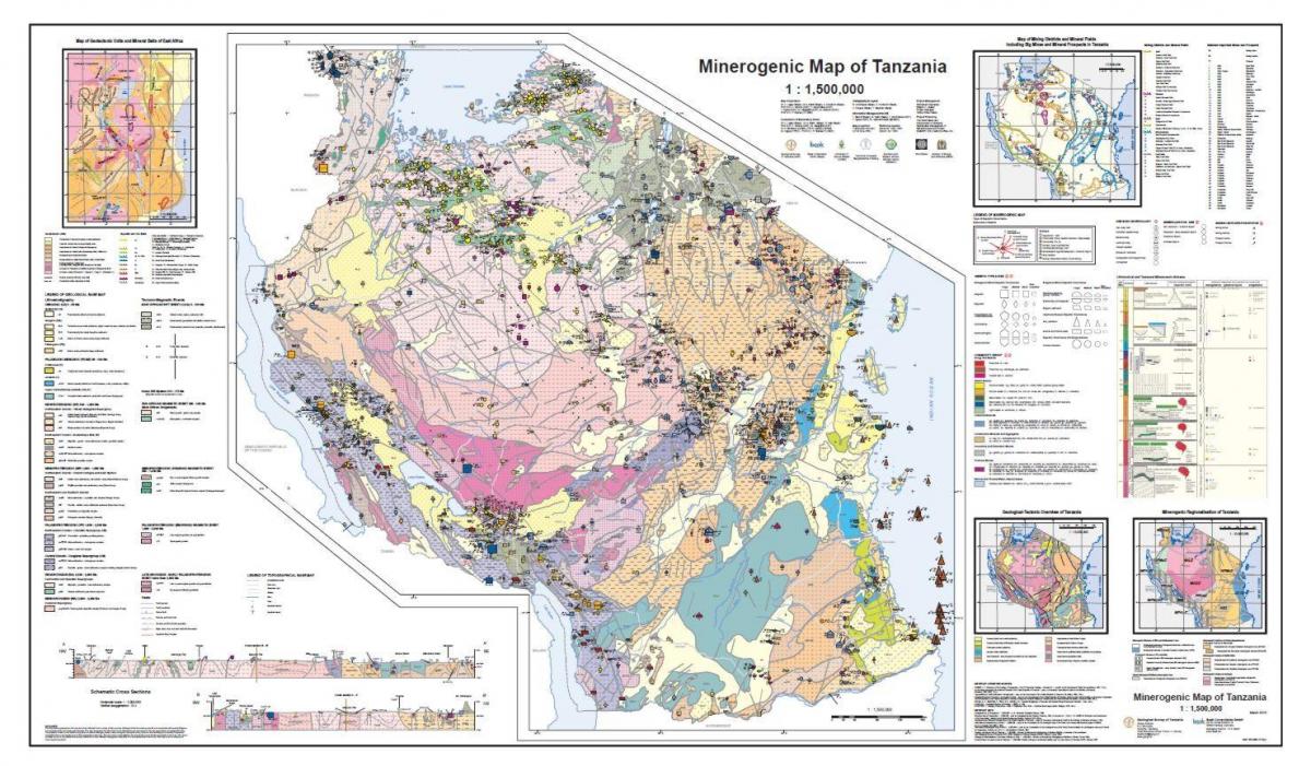 geologie și minerale harta din tanzania