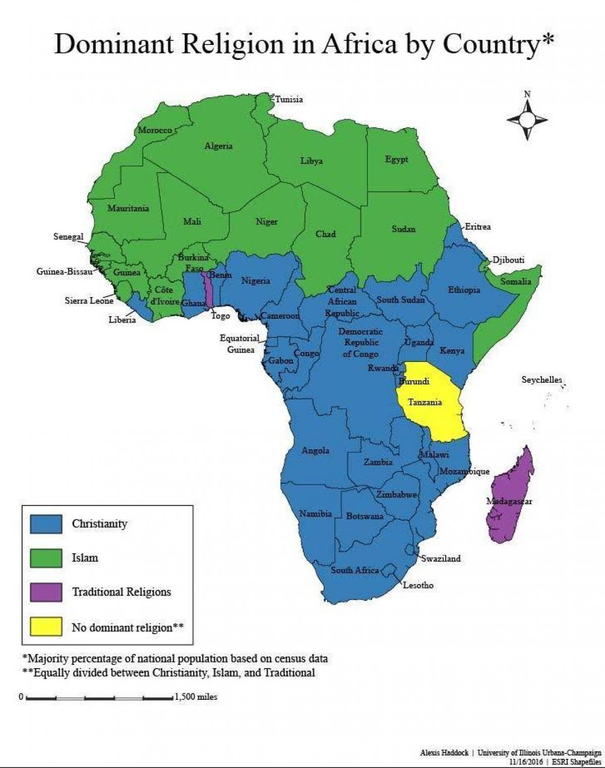 Harta tanzania religie