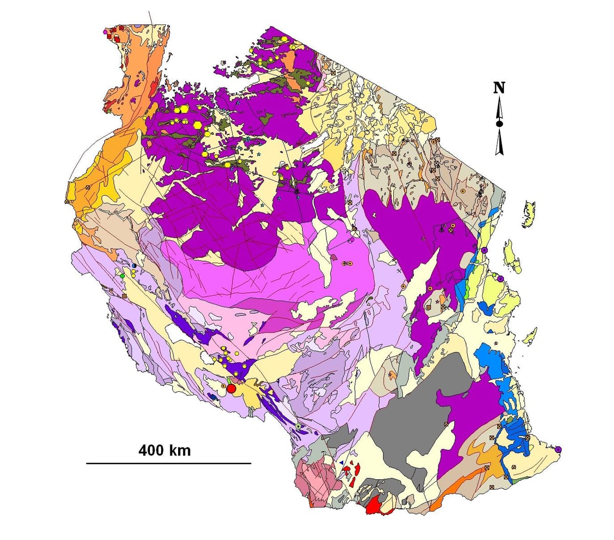 Harta tanzania geologice