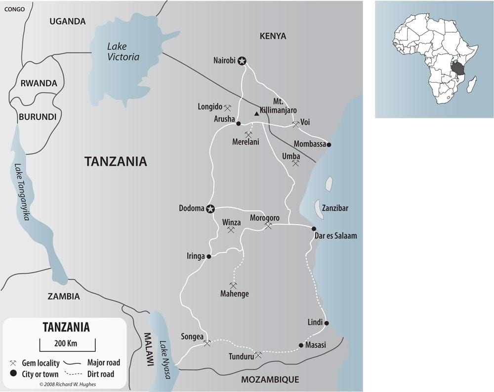 Harta tanzania minele de aur