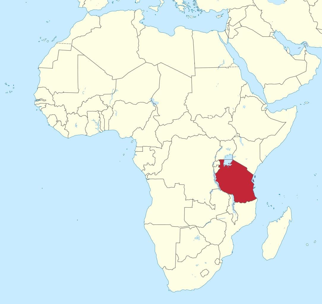 tanzania pe harta africii