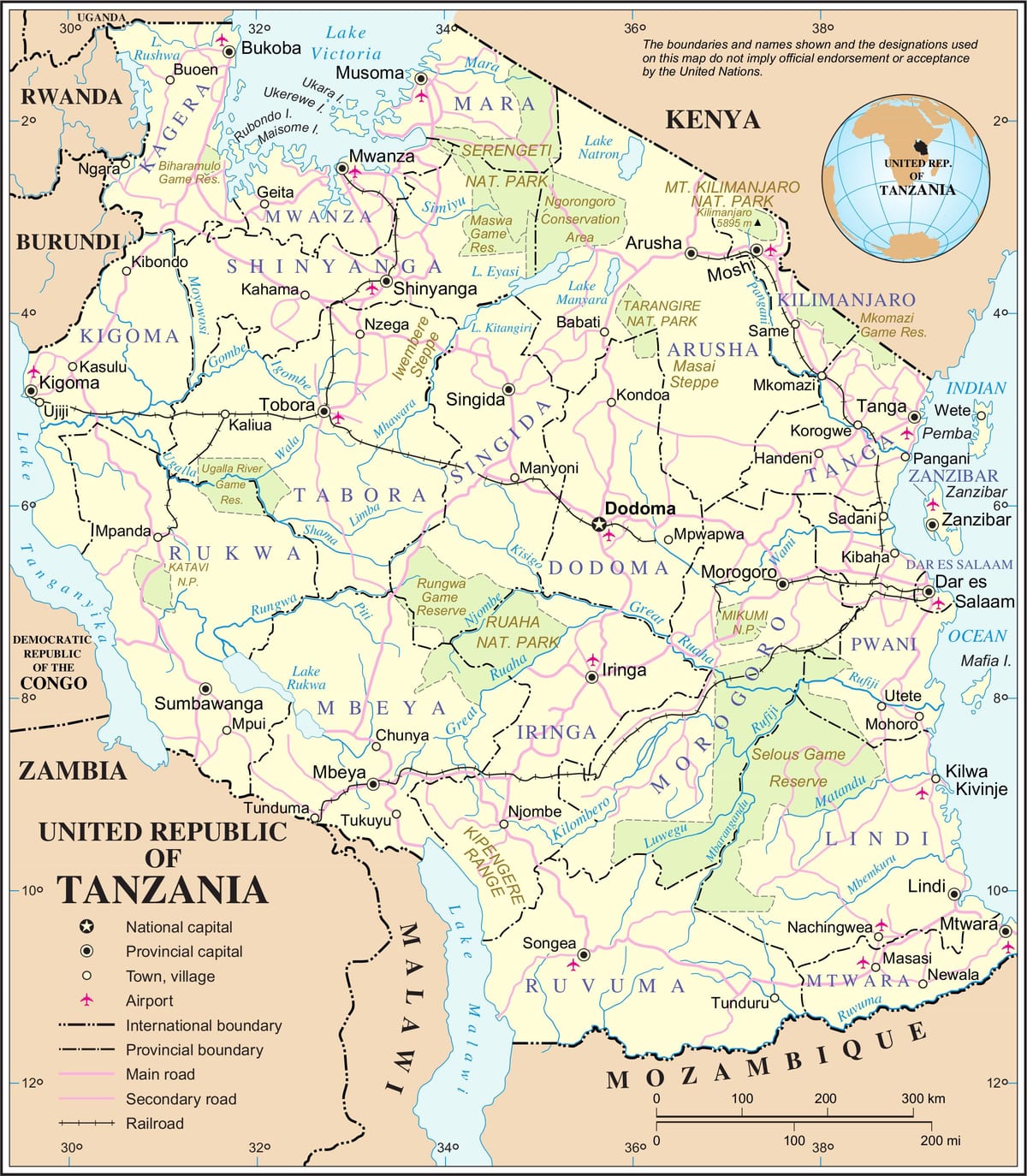 Harta tanzania râu