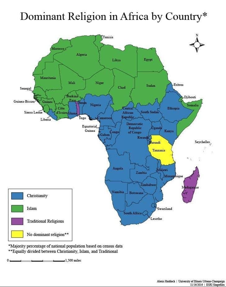 Harta tanzania religie