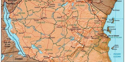 Harta tanzania arată site-uri istorice