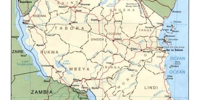 Harta de site-uri istorice în tanzania