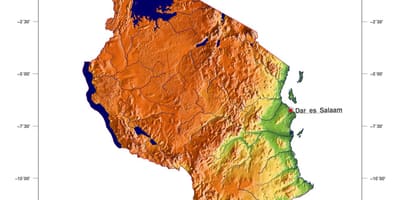 Harta tanzania altitudine