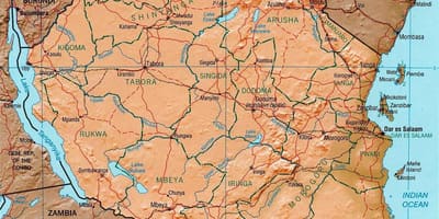 Tanzania harta geografică