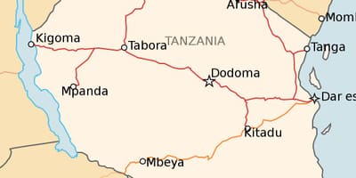 Harta tanzania de cale ferată