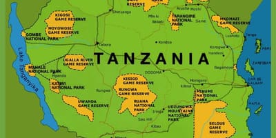 O hartă din tanzania
