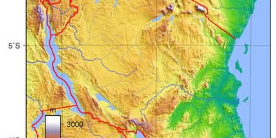 Tanzania hartă topografică