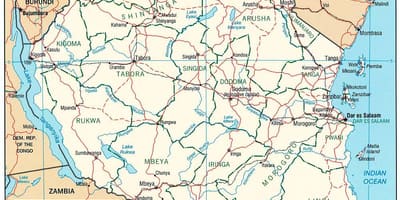 Harta tanzania cu orașe